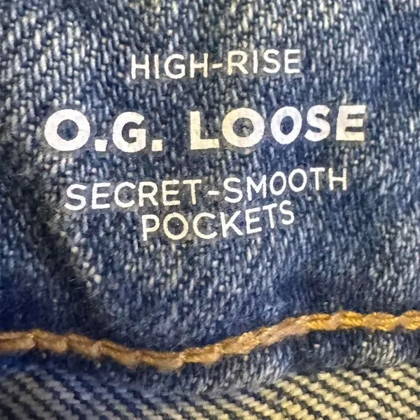Old Navy OG Loose Jeans 14 Tall High Rise NWT Distressed Straight 34.5 Inseam - Image 3