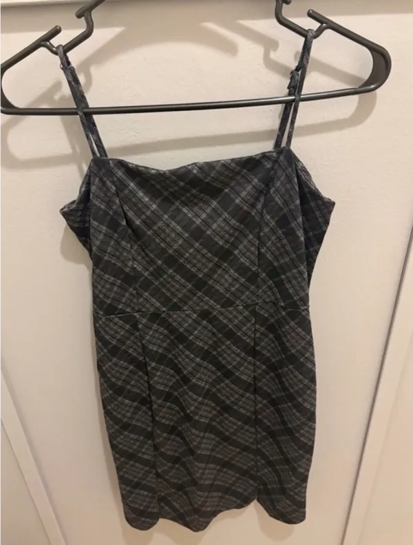Altar'd State Black Plaid Mini Dress - Image 3