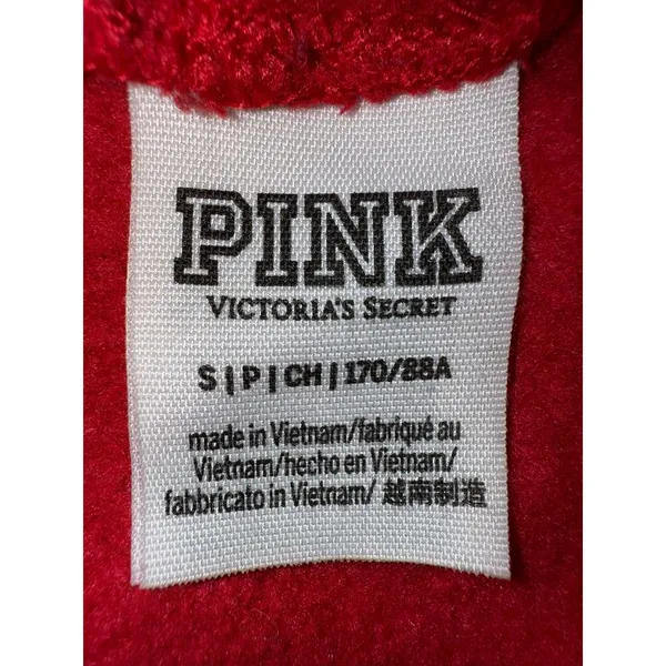 Victoria’s Secret PINK pink Red Long Sleeve Gold Sequin Hoodie jacket Small VS - Image 3