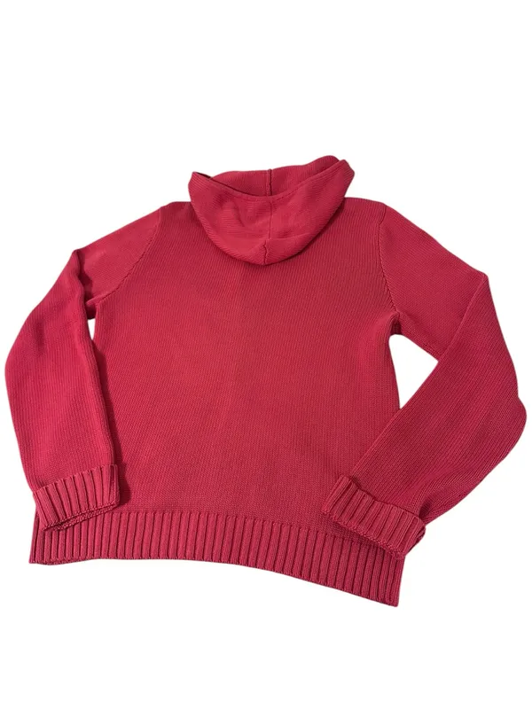 Polo Ralph Lauren Full-Zip Knit Sweater Hoodie Size XL Red Cotton - Image 8