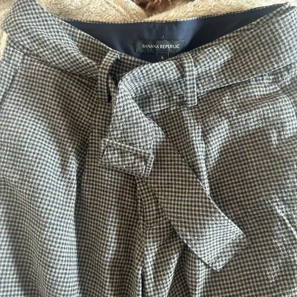 Checkered brown wide leg pants - Image 4