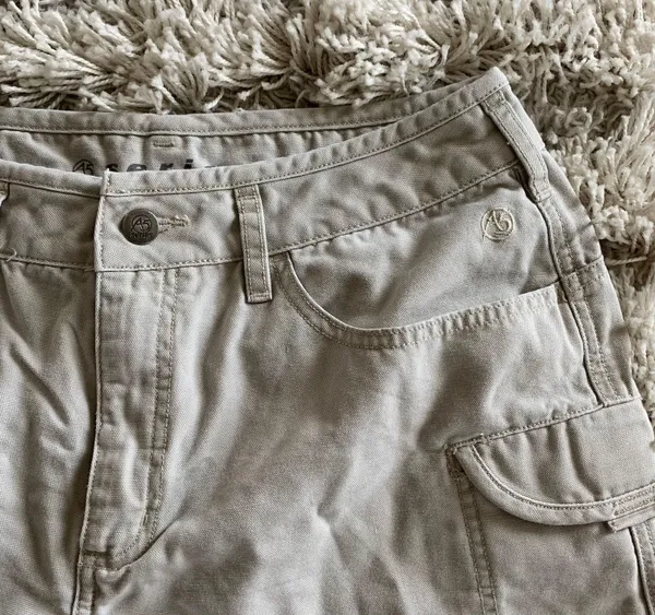 Y2K Light Grey A5 Series Cargo Denim Shorts - Image 7