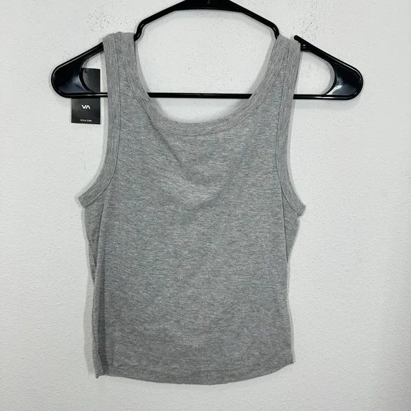 RVCA Women's Size M NWT Cropped‎ Gray Tree Hugger Sun Graphic Tank Top Athletic - Image 6