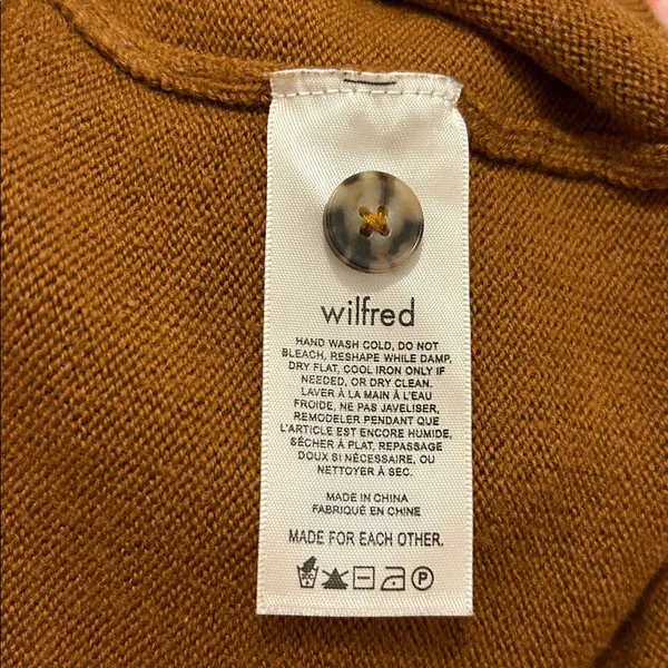 Aritzia Wilfred Nextdoor Cropped Polo Knit Cardigan Rich Chestnut New Size XS - Image 15