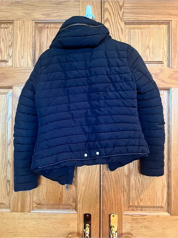 Zara Basic - Black Quilted Puffer Jacket with Hood - Image 4