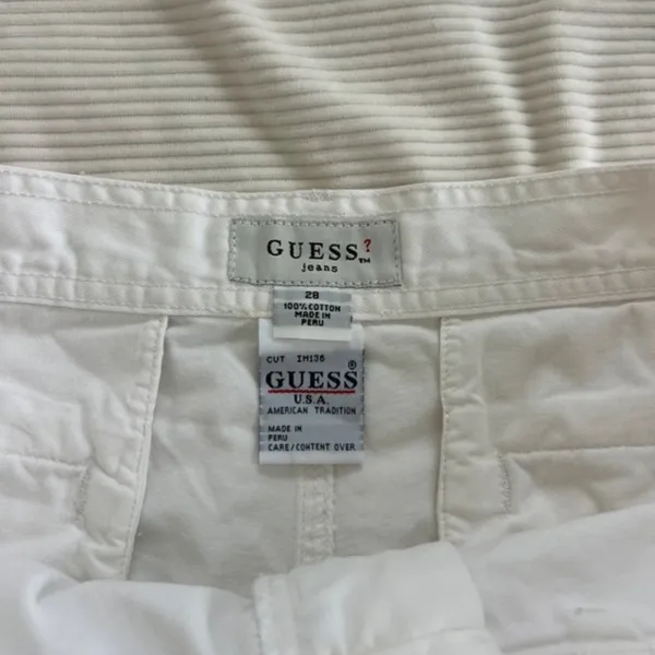 Guess White Women's Cargo Shorts - Utility Pocket Style - Image 2
