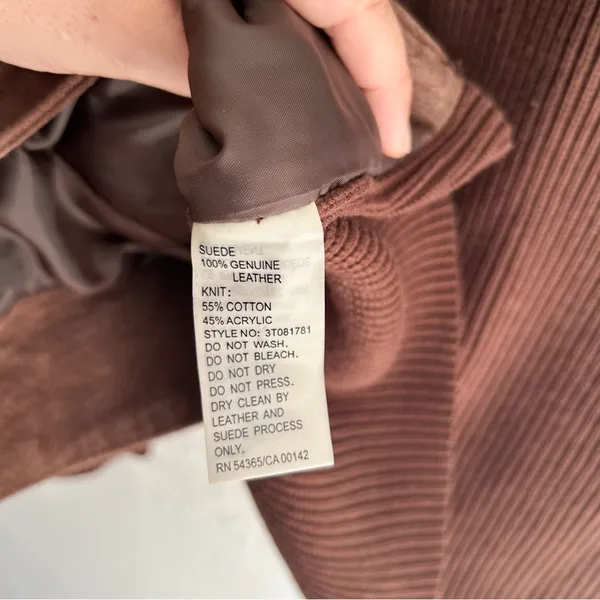 Vintage Suede & Knit Jacket Chocolate Brown Jacket toggle western heritage - Image 4