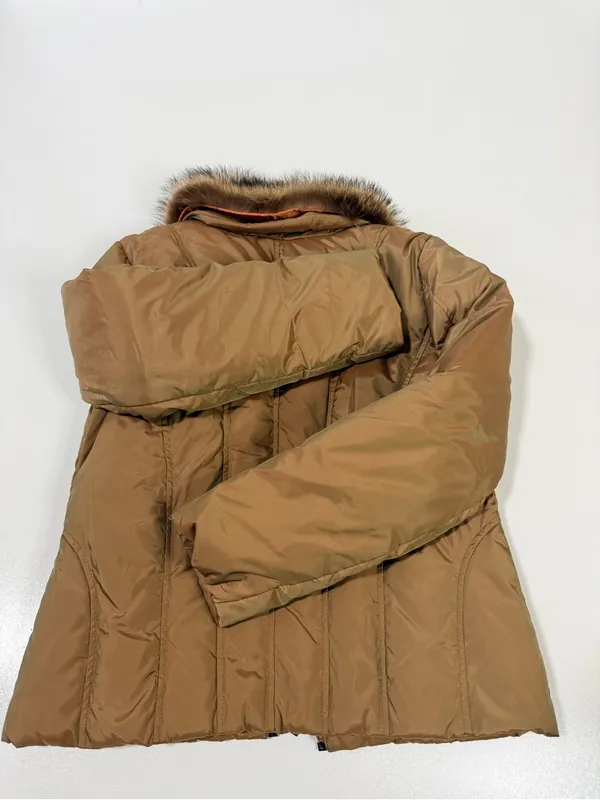 MICHAEL Michael Kors Quilted Puffer Jacket with Faux-Fur Collar in Camel/Tan - Image 9