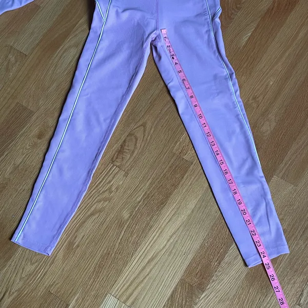 WILO Active Women’s Matching Sports Bra & High Waist Leggings Set Pink White Trim Size S - Image 10