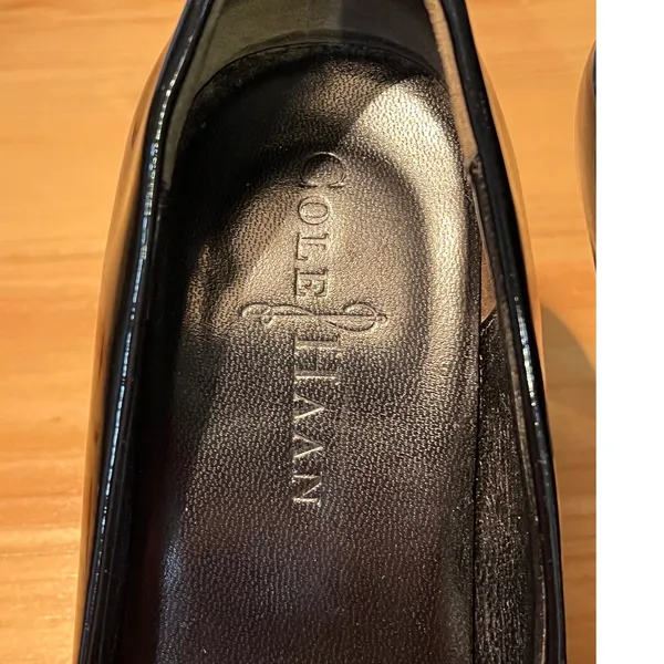 Cole Haan Nike Air Black Patent Leather‎ Round Toe Pumps Heels Womens 7B - Image 2
