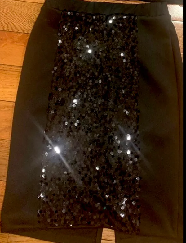 Charming Charlie 2-Piece Black Sequin Halter Set Backless Mock Necktop /skirt - Image 14