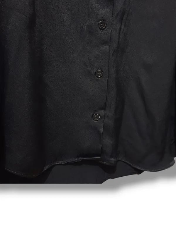 ZARA | EUC Black Satin Silky Button-Down Long Sleeve Shirt Blouse (Size M) - Image 5