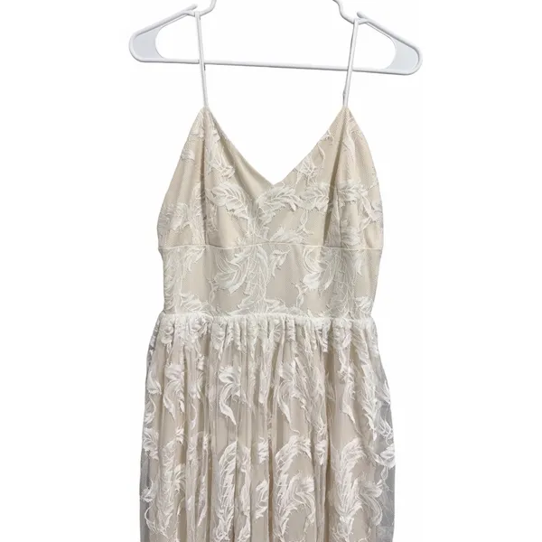 Baltic Born‎ Cozette Lace Gown White Nude Maxi Wedding Romantic Women's Size L - Image 3