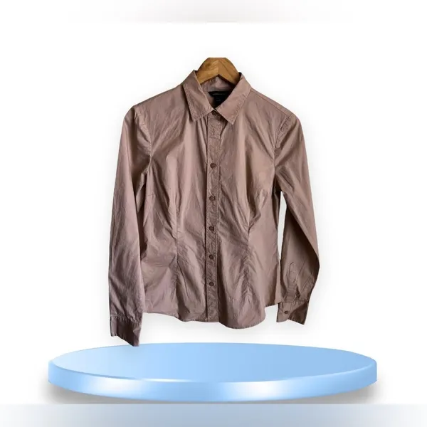 Moda International Women Tan Long Sleeve Blouse M With Bottom 4. % Elastic - Image 5