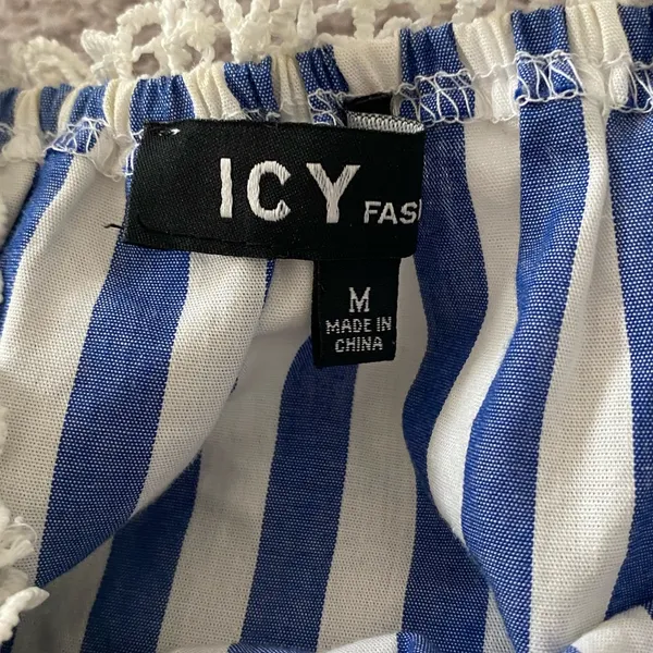 💙🦋Women’s Striped off the shoulder - Image 5
