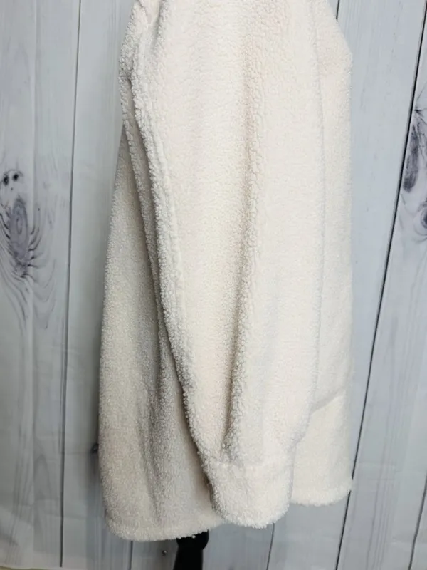 Spanx Luxe High Pile Fleece Shirt Jacket Cream Sz XL Collared Shacket Button Up - Image 12