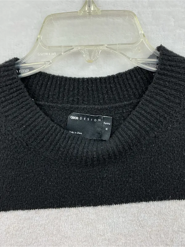 ASOS Black and Gray Wide Stripe Crewneck Sweater 1187 - Image 2