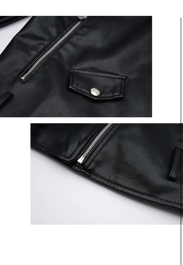 Black Rivet Black Faux Leather Jacket - Image 5