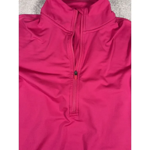 nike womens pink half zip running pullover medium - Image 2
