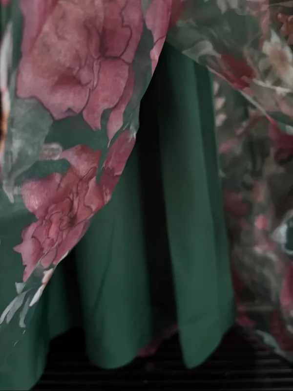 Like New Lulus Cherished Aura Green Floral Organza Bustier Midi Dress Size Small - Image 12