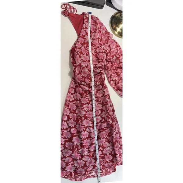 Julia Jordan Pink Floral Twist Front Cutout Back Mini Dress Pink‎ Red Size 2 - Image 8