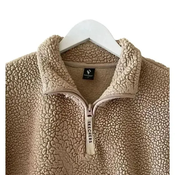 Skechers Boxy Sherpa Fleece Pullover Sweater Sweatshirt Long Sleeves SZ S # 1762 - Image 2