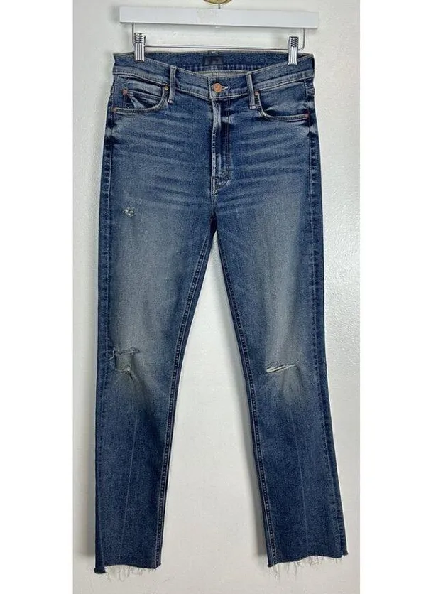 MOTHER The Mid-rise Dazzler Ankle Fray in Wash Going In Circles Size US 28 - Image 3