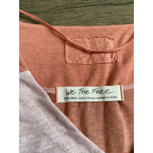 Womens We The Free Burnout V Neck 3/4 Sleeve‎ T-shirt Oversized Size XS - Image 3