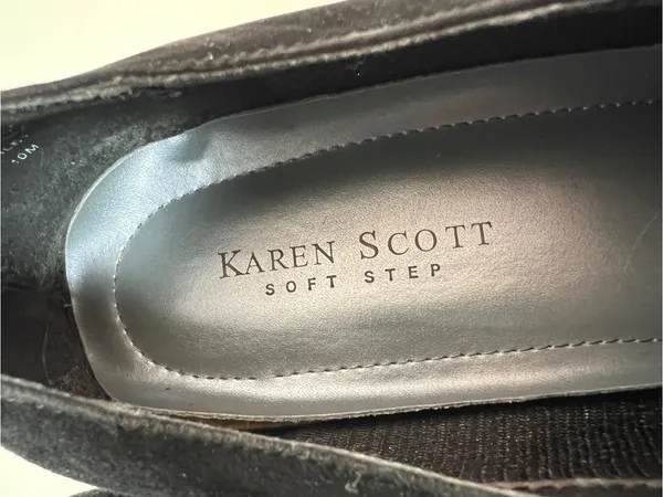 Karen Scott Riley Black Suede Leather Square Toe Block Heel Pumps Size 10M - Image 12