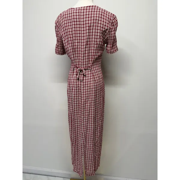 Vintage Gingham Maxi Dress Cottagecore Plaid Prairie Western Boho‎ Size 11/12 - Image 3