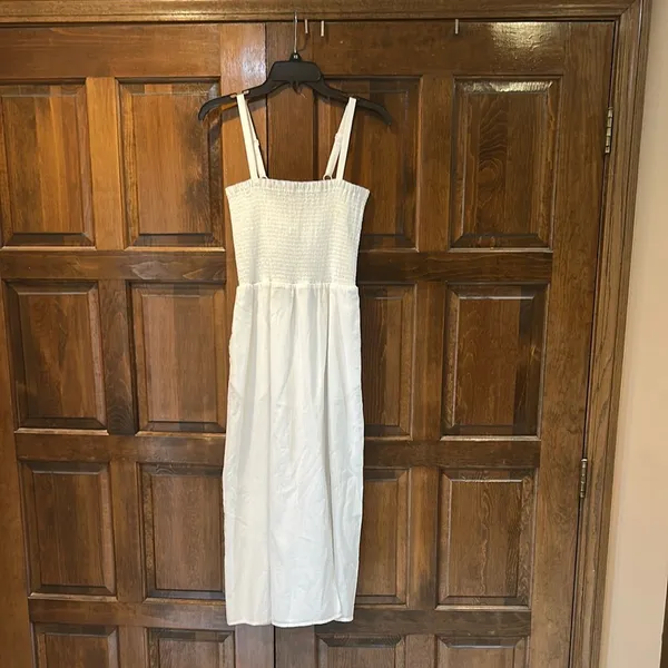 NWT Nordstrom Rack WAYF‎ Smocked Midi Dress Sleeveless Sorority Rush Medium - Image 5