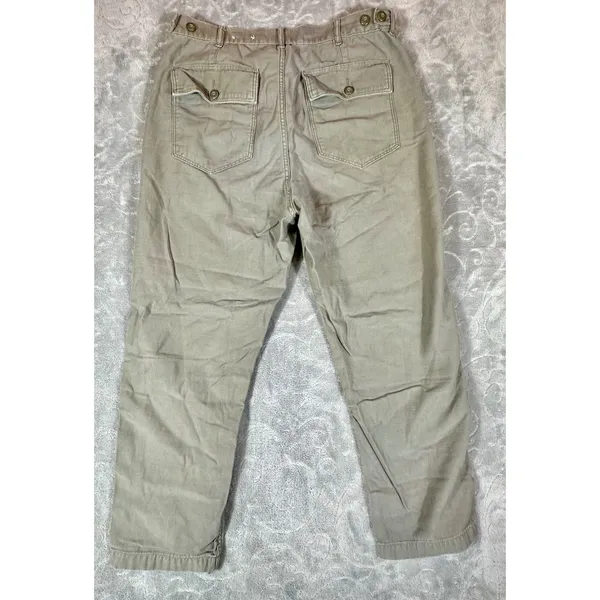 American Eagle Women 14 Olive Green Utility Cargo Pants High Rise Button Fly - Image 4