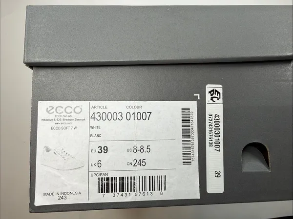 ECCO Soft 7 Women's Leather Lace-Up Sneaker Size 39EU/ 8-8.5 US - Image 6