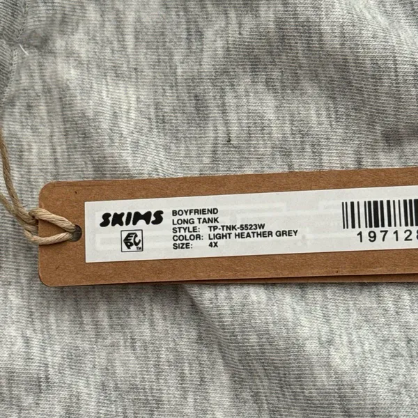 Skims Boyfriend Long Tank Light Heather Grey Size 4X - Image 8
