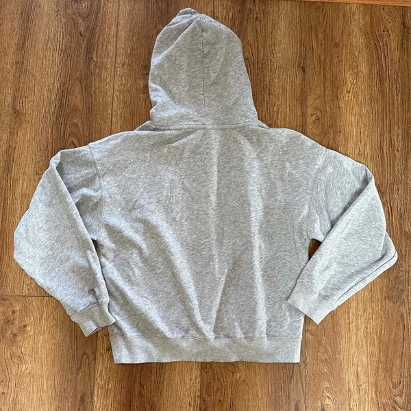 Fabletics Embroidered‎ Hoodie Gray Sweatshirt Womens Medium Athletic Activewear - Image 9