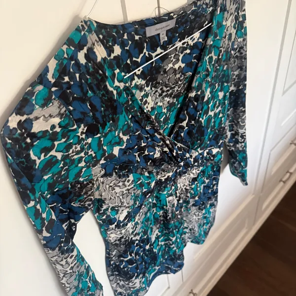 Vintage women’s top Blue Size M - Image 4