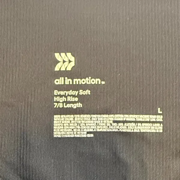All In Motion Womens Ribbed High-Waisted‎ Leggings Black Athletic Yoga Pants L - Image 9