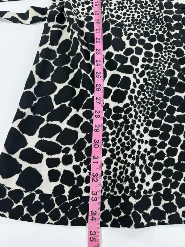 Topshop Safari Animal Leopard‎ Print Tie Waist Shirt Dress Puff Sleeve Womens 6 - Image 5