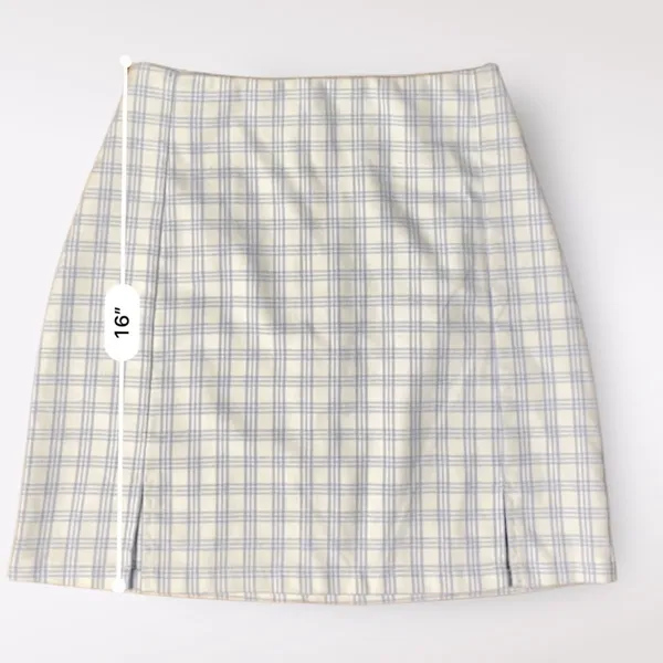 Brandy Melville John Galt Cara Plaid Baby Blue White Mini Skirt‎ Size OS XS/S - Image 6