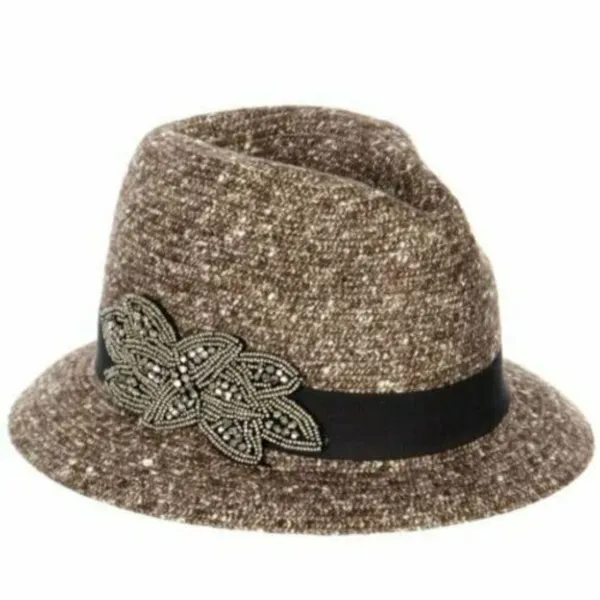 Something Special Bohemian Fedora Top Brown Embellished Band Autumn Bucket Hat - Image 2