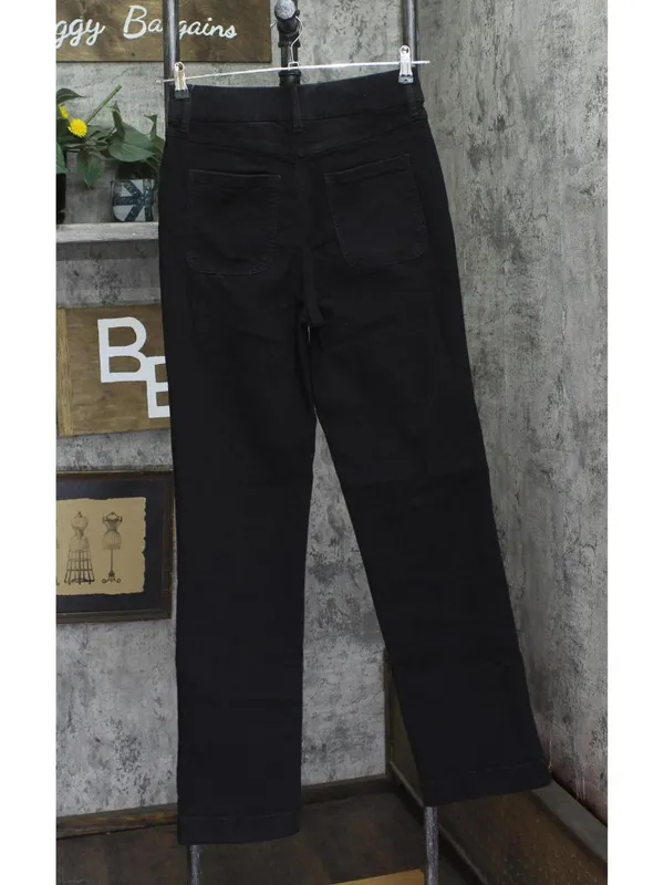 Denim & Co. Cozy Touch Relaxed Straight Jeans A671600 Black 6 Tall - Image 2
