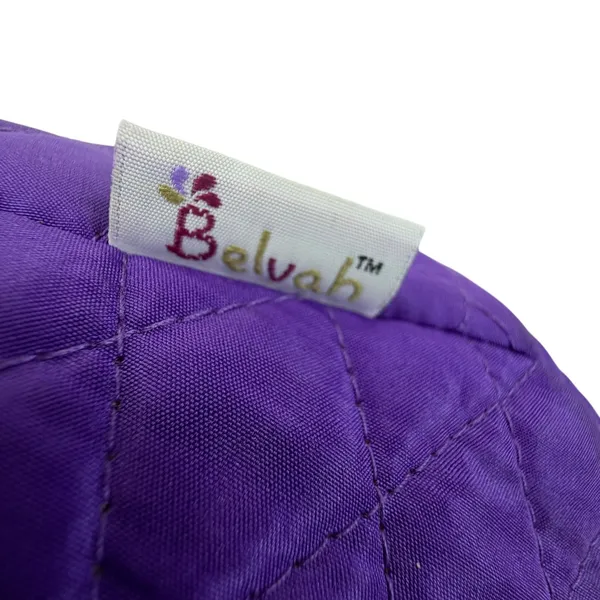 Belvah Purple Quilted Shoulder Bag Check Lining Zip Top Medium Tote Purse Casual - Image 13