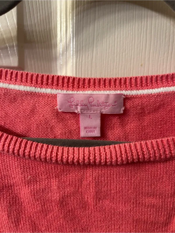 Lilly Pulitzer Marielle Sweater A Monogram, Size L - Image 3
