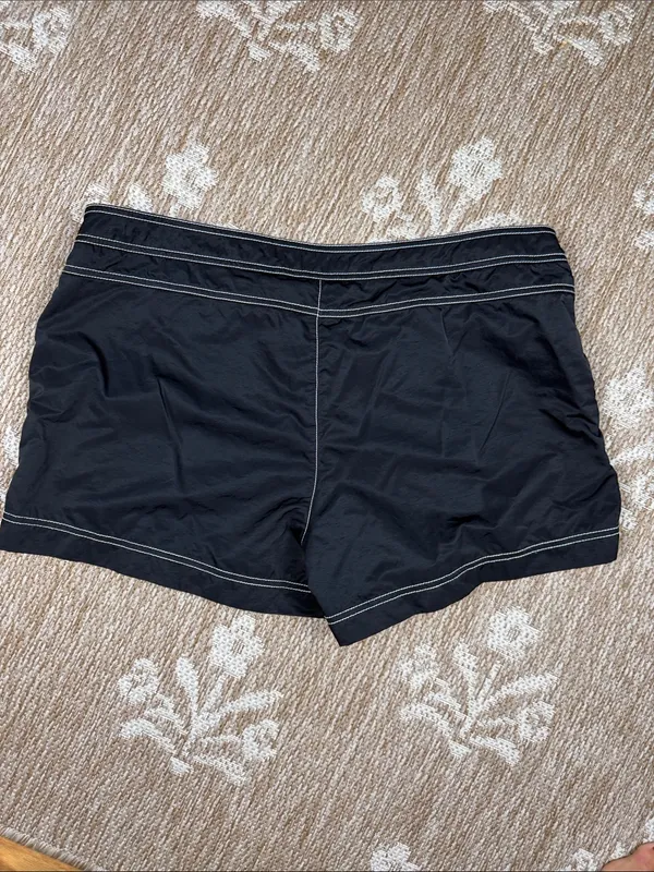 Nautica Women's Black Swim Shorts with White Contrast Stitching - Image 3
