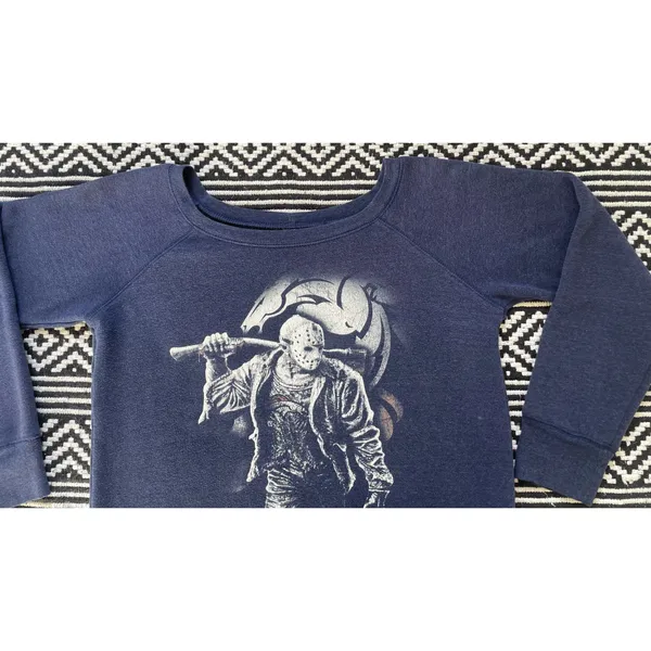 Bella Canvas Jason Voorhees x Denver Broncos Sweatshirt - Image 8