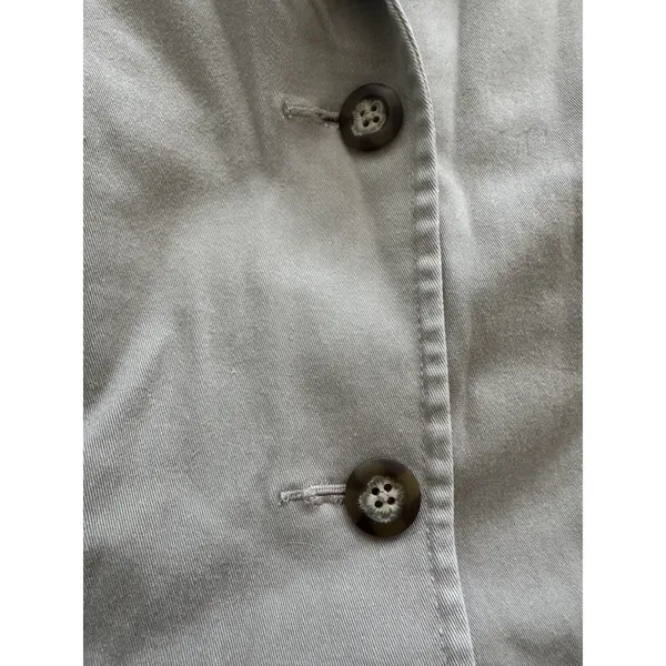 LL Bean Jacket Womens Sz 12R Utility Khaki‎ Cotton Canvas Unlined Blazer Jacket - Image 5