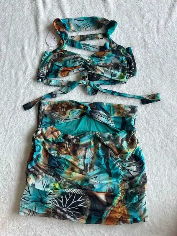Outcast Clothing Milani Crop Top Milani Skirt In Metamorphosis - Image 4