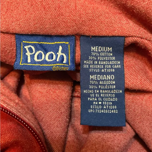 Vintage Disney Pooh 1/4 zip sweatshirt size M - Image 5