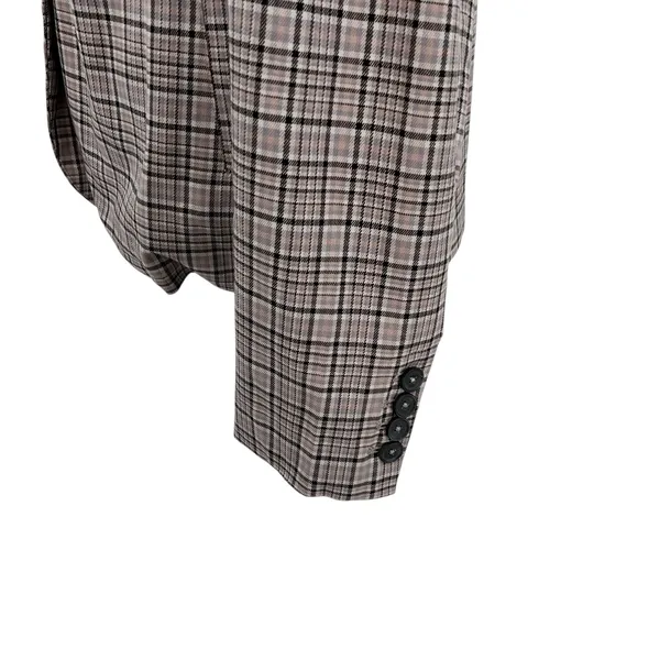 Free People Cali Plaid Blazer Jacket Gray Neutral Size Large‎ - Image 8
