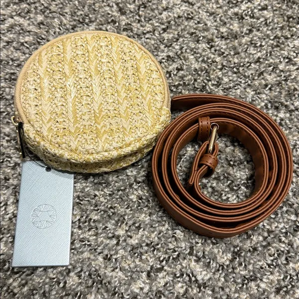 Woven Round Pouch and Brown Belt Fanny Pack - Image 3